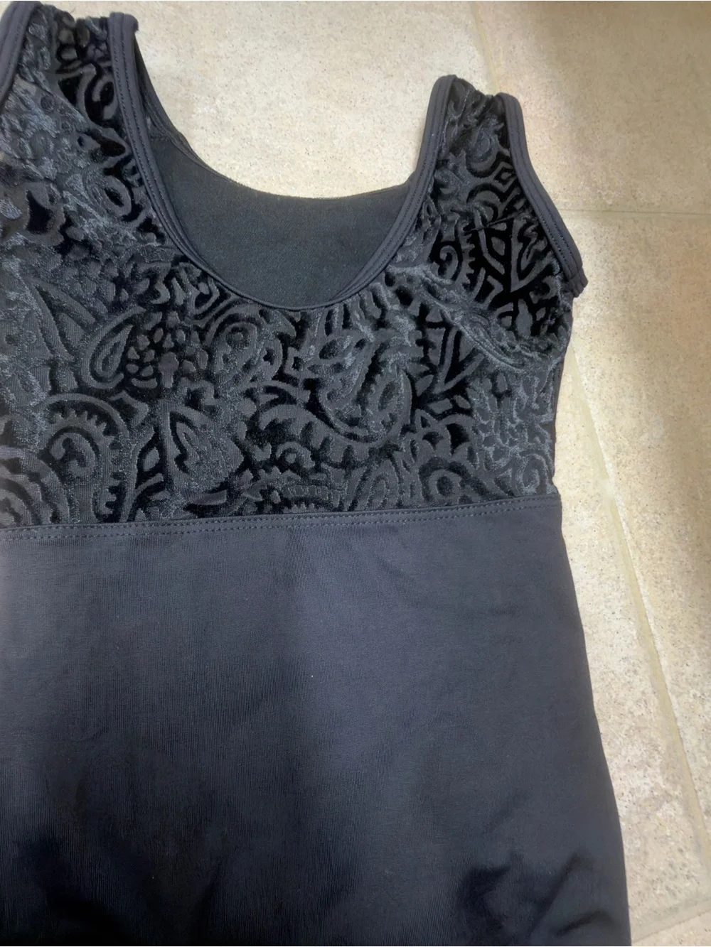 Eurotard Classic Black Dance Leotard with back detail size 6x/7
